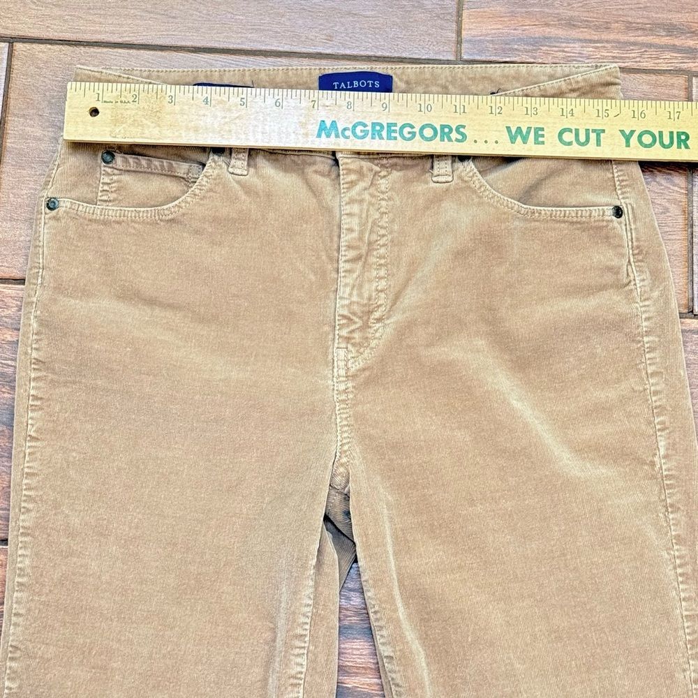 Talbots High-Rise Straight Leg Tan Corduroy Pants Women’s Size 8 Stretch - Picture 3 of 6